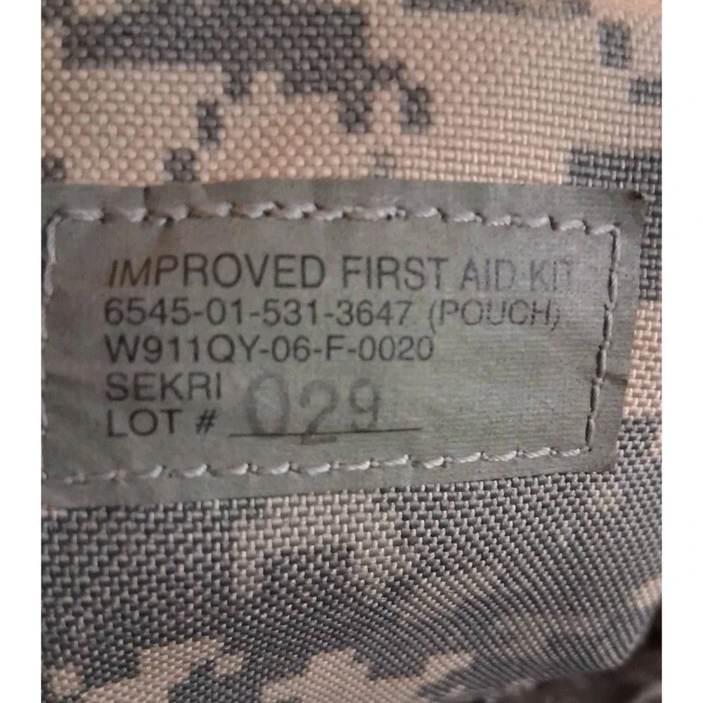 3 Military Pouches: 2 QT Canteen Pouch, 6 Mag Bandoleer Ammo, Improved First Aid